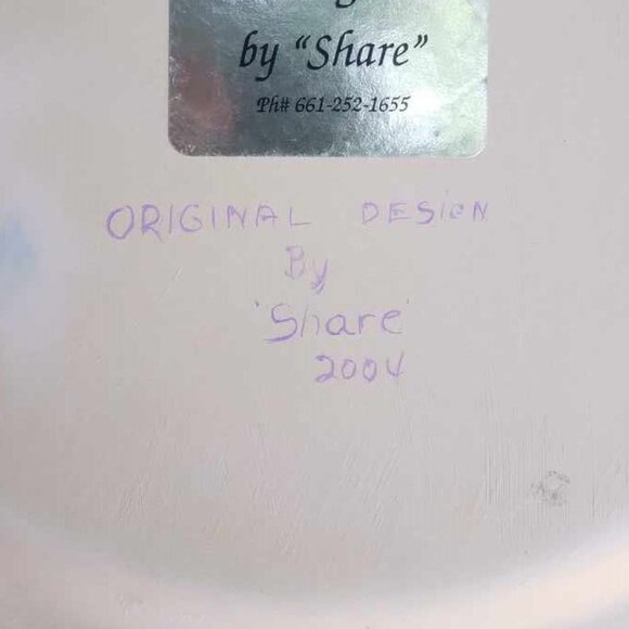 3 meticulously Hand Painted Enamel & Signed Metal Artichoke Collector Display Pl - Picture 12 of 12